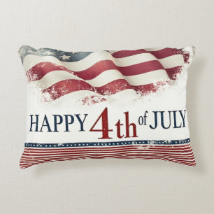 Coussins Décoratifs Joyeux 4 juillet - Drapeau américain design vintag
