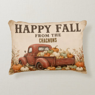 Coussins Décoratifs Joyeux Automne Personnalisé Camion Rouge Vintage M