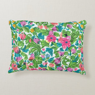 Coussins Décoratifs Joyeux jardin d'été verdure et rose floral