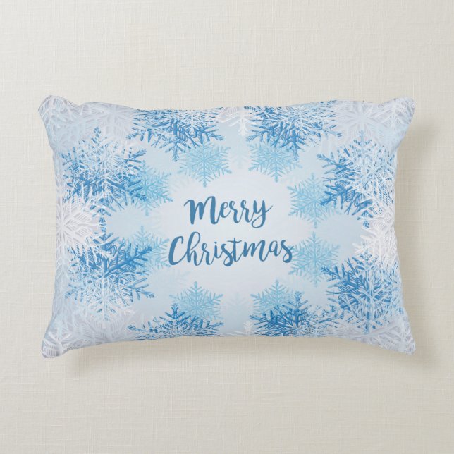 Coussins Décoratifs Joyeux Noël à l'oreiller avec neige (Devant)
