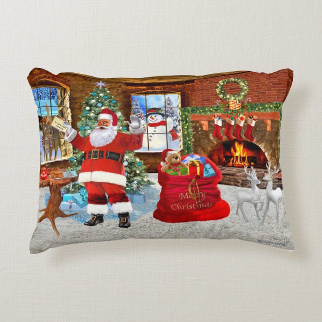 Coussins Décoratifs Joyeux Noël de la part du Père Noël (Devant)
