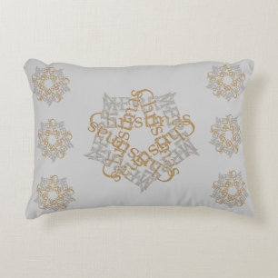 Coussins Décoratifs Joyeux Noël Gold & Silver Star Vintage Élégant
