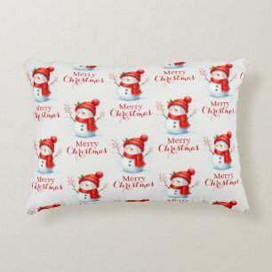 Coussins Décoratifs Joyeux Noël personnalisé Bonhomme de neige Année p