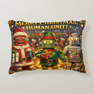 Coussins Décoratifs Joyeux Noël unité humaine drôle robot vacances pré