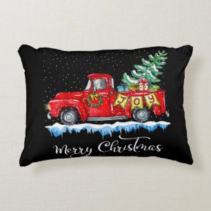 Coussins Décoratifs Joyeux Noël Vintage Camion Rouge Noël Ancien