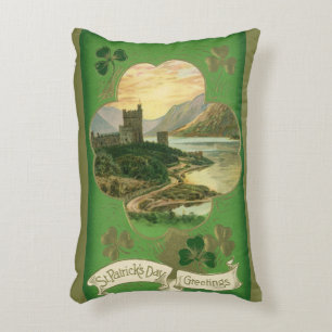 Coussins Décoratifs Joyeux St. Patrick Vintage Carte de Vœux Château T