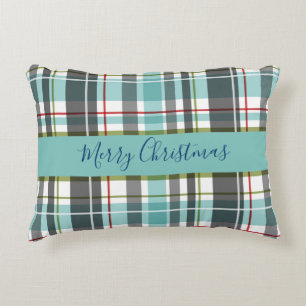 Coussins Décoratifs Joyeux Tartan de famille de Noël