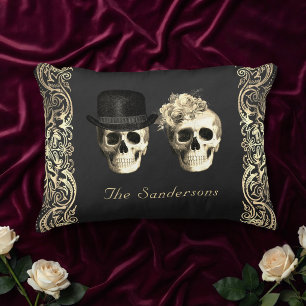 Coussins Décoratifs Jusqu'à la mort Couple de crânes Gothique Hallowee
