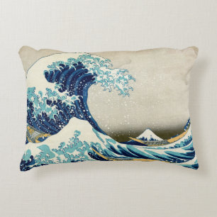 Coussins Décoratifs Katsushika Hokusai - La Grande vague au large de K