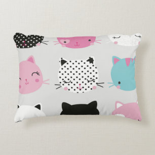Coussins Décoratifs Kawai kitty head multicolore mignon girly chic fun