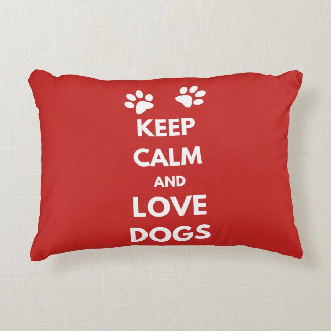 Coussins Décoratifs Keep calm and love dogs (Devant)