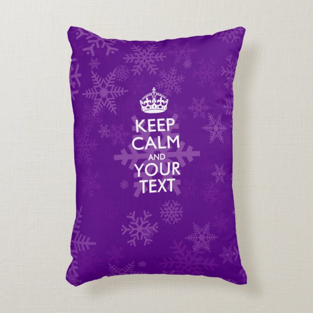 Coussins Décoratifs KEEP CALM personnalisé et votre texte pour la neig (Devant(Vertical))