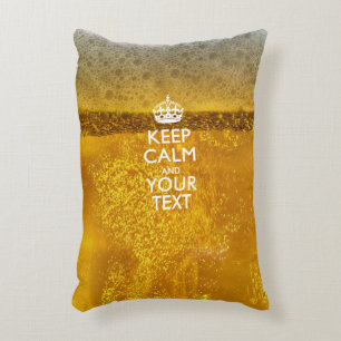 Coussins Décoratifs KEEP CALM personnalisé et votre texte sur la bière