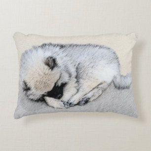 Coussins Décoratifs Keeshond Sleeping Puppy Peinture Chien Art origina