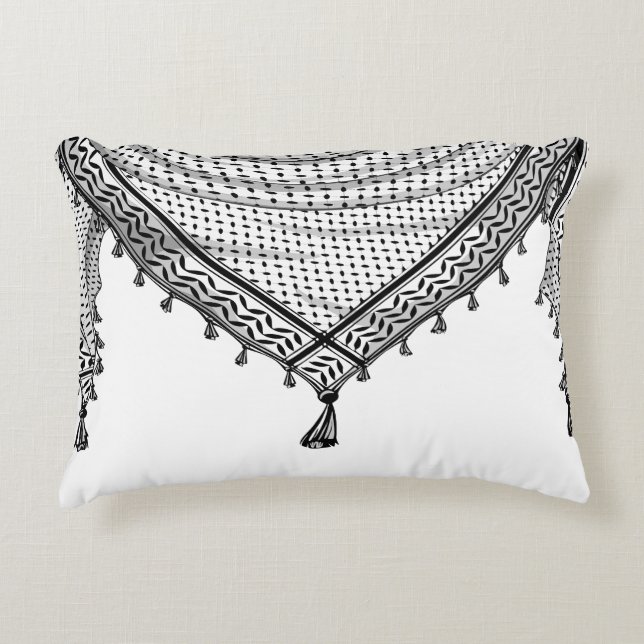 Coussins Décoratifs Keffiyeh Écharpe palestinienne tissu traditionnel (Devant)