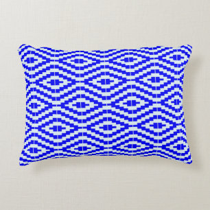 Coussins Décoratifs Kente géométrique Bleu clair, Blanc,