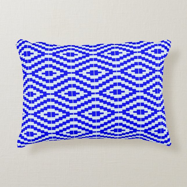 Coussins Décoratifs Kente géométrique Bleu clair, Blanc, (Devant)