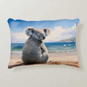 Coussins Décoratifs Koala sur une plage de sable