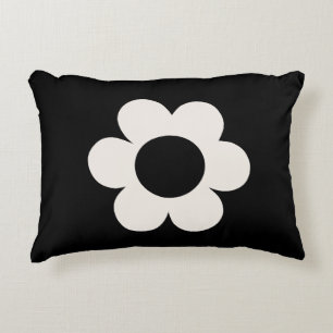 Coussins Décoratifs La Fleur 06 Florale Rétro Fleur Noir Et Blanc
