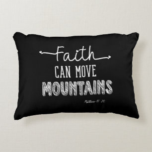 Coussins Décoratifs La foi peut déplacer les montagnes Design noir et