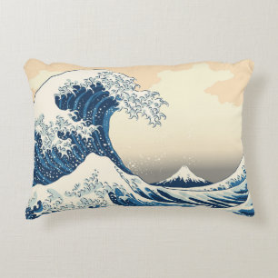 Coussins Décoratifs La grande vague de la reproduction de peinture de 