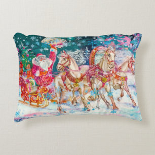 Coussins Décoratifs La nuit de Noël de la fête de cheval de traîneau d