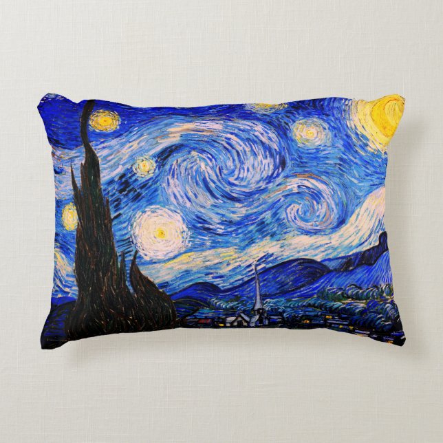 Coussins Décoratifs La nuit étoilée par Vincent Van Gogh (Devant)