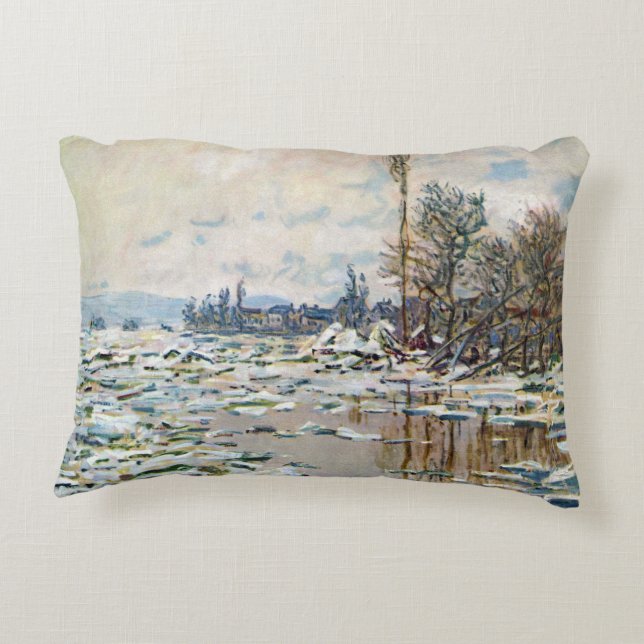 Coussins Décoratifs La rupture de la glace par Claude Monet (Dos)