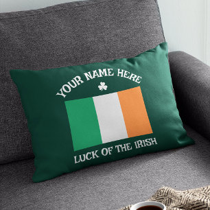 Coussins Décoratifs La Saint-Patrick Drapeau Irlande Nom Personnalisé 