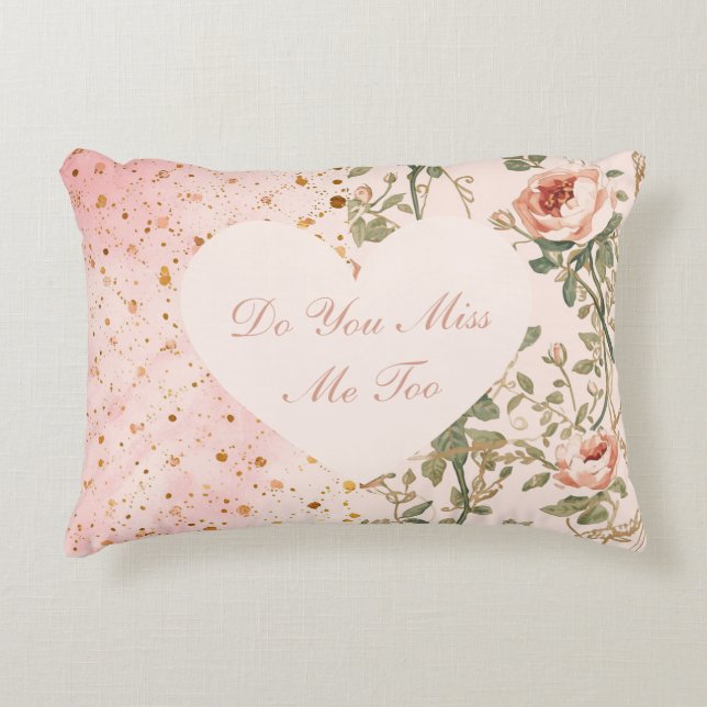 Coussins Décoratifs La Saint-Valentin, Fleurs Pixels, Me Manques-Tu Au (Devant)
