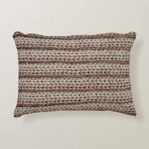 Coussins Décoratifs la texture du tissu uni tricoté, brun