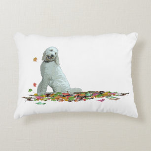 Coussins Décoratifs Labradoodle Chien En Feuille Jetant L'Oreiller