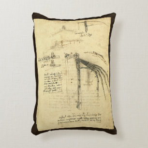 Coussins Décoratifs L'aile de Léonard de Vinci sur le croquis de machi