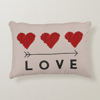 Coussins Décoratifs L'AMOUR du coeur rouge peint