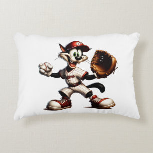 Coussins Décoratifs Lanceur de baseball Goofy Cat se prépare