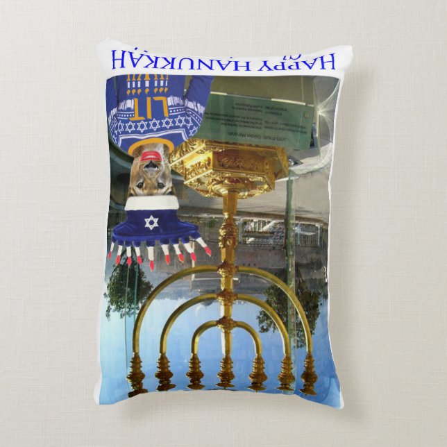 Coussins Décoratifs lancez un rectangle d'oreiller. Joyeux Hanoukka. l (Dos(Vertical))
