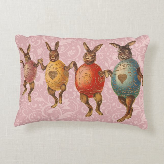 Coussins Décoratifs Lapin de Pâques Œufs Dansants (Dos)