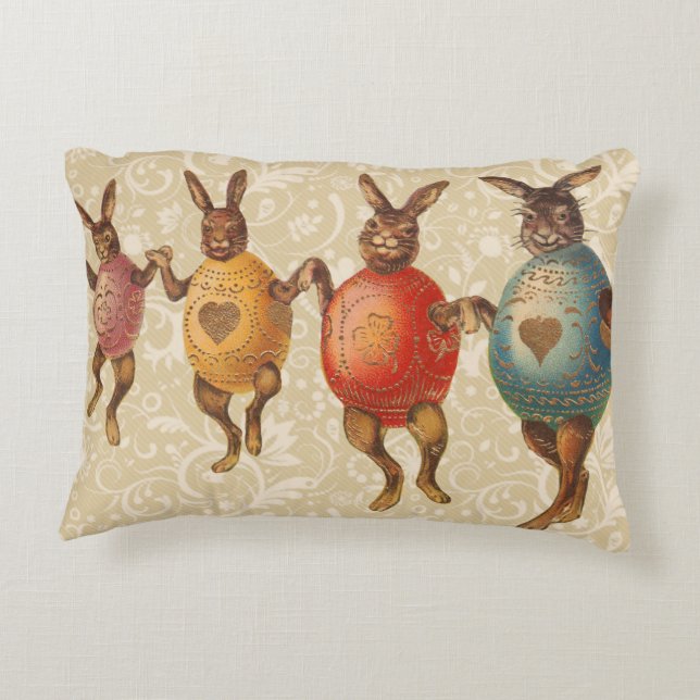 Coussins Décoratifs Lapin de Pâques Œufs Dansants (Dos)
