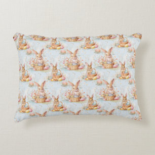 Coussins Décoratifs Lapin de Pâques Tissu Sans Couture – Pastel Mignon