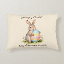 Lapin de Pâques vintage avec famille d'oeufs