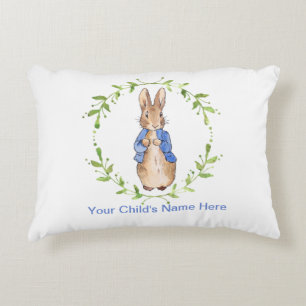 Coussins Décoratifs Lapin vert classique de nom personnalisé