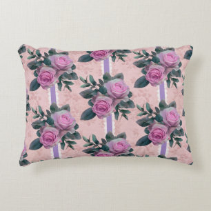 Coussins Décoratifs Lavande de dentelle de rubans Rose vintages
