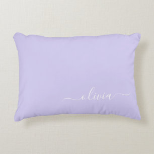 Coussins Décoratifs Lavande Purple Script Moderne Fille Monogramme Nom