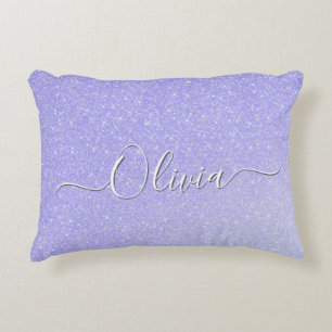 Coussins Décoratifs Lavender Sparkel Soft Pastel Nom personnalisé