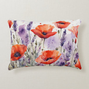 Coussins Décoratifs Le charme de la nature : les pavots et la lavande