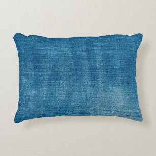 Coussins Décoratifs Le jean bleu texture gros plan. jean denim bleu
