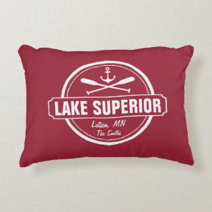 Coussins Décoratifs Le lac Supérieur, ville faite sur commande, nom,