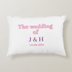 Coussins Décoratifs Le mariage du couple nom initiale lettre date