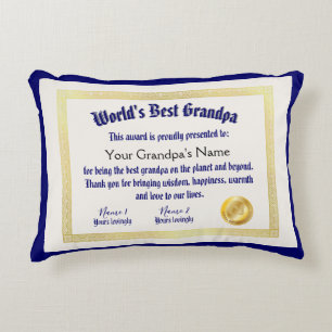 Coussins Décoratifs Le meilleur certificat grand-père du monde Funny m