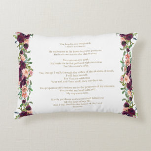 Coussins Décoratifs Le Seigneur est mon berger Psaume 23 Floral bordea